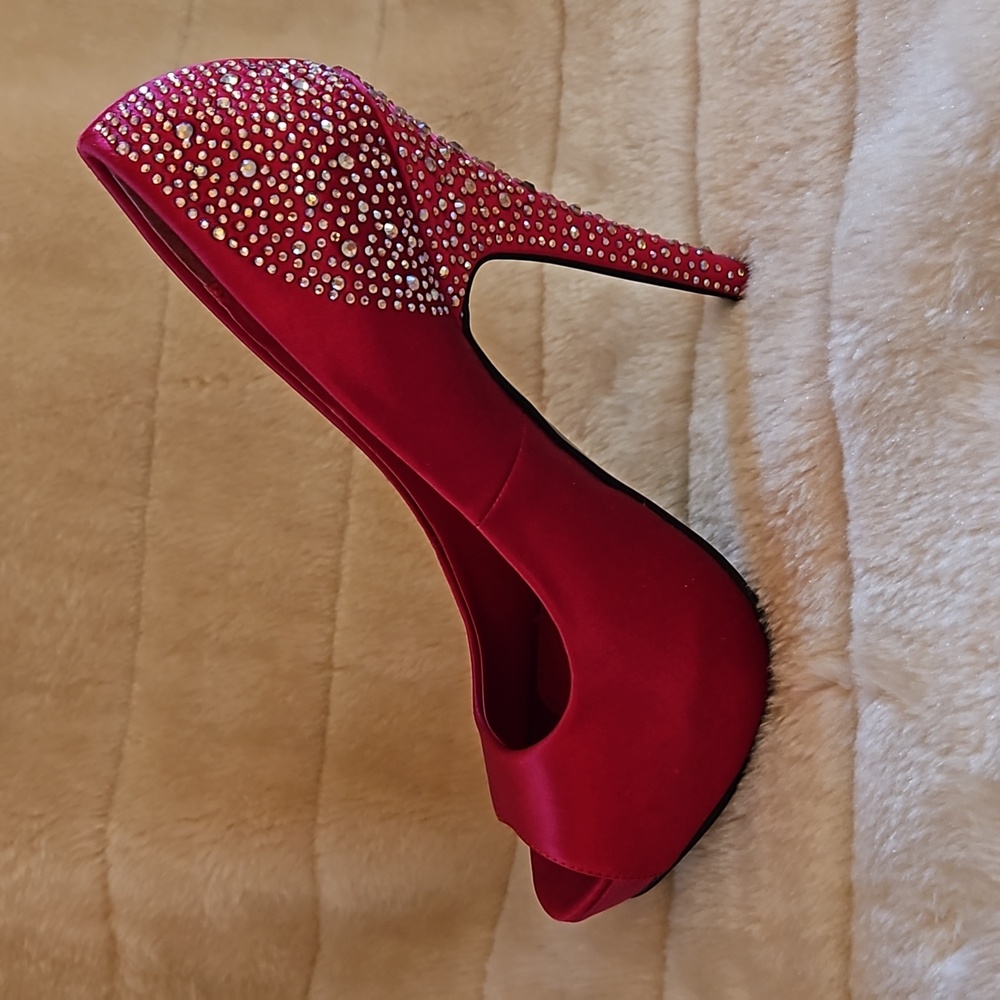 Steve Madden Playy-R Raspberry Satin Rhinestone O… - image 5